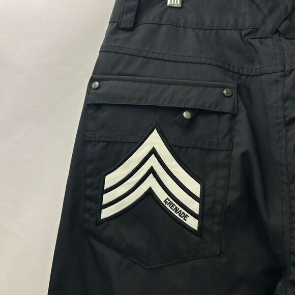 Grenade Men's Medium Snowboard Pants Black Pockets Logo Vented - Picture 16 of 16